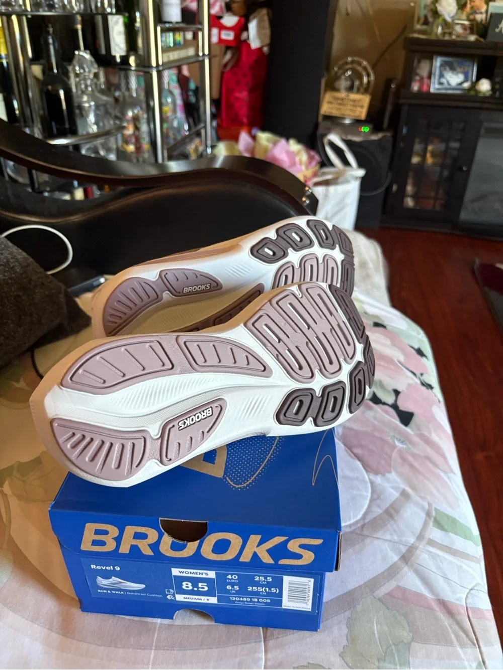 Brooks Women's Running Shoes in Beige with Taupe Accents
